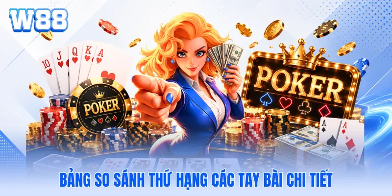 Bảng so sánh thứ hạng các tay bài chi tiết Bảng so sánh thứ hạng các tay bài chi tiết