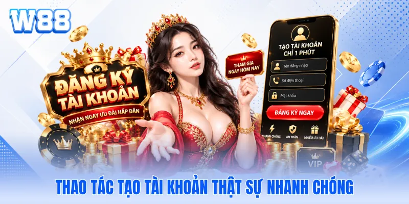 Thao tác tạo tài khoản thật sự nhanh chóng